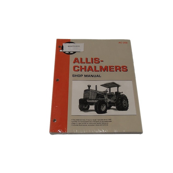 Aftermarket Repl IAndT Shop Manual Fits AllisChalmers 7000 7010 7020 7030 7040 7045 7050 7060 MAW70-0035 - main